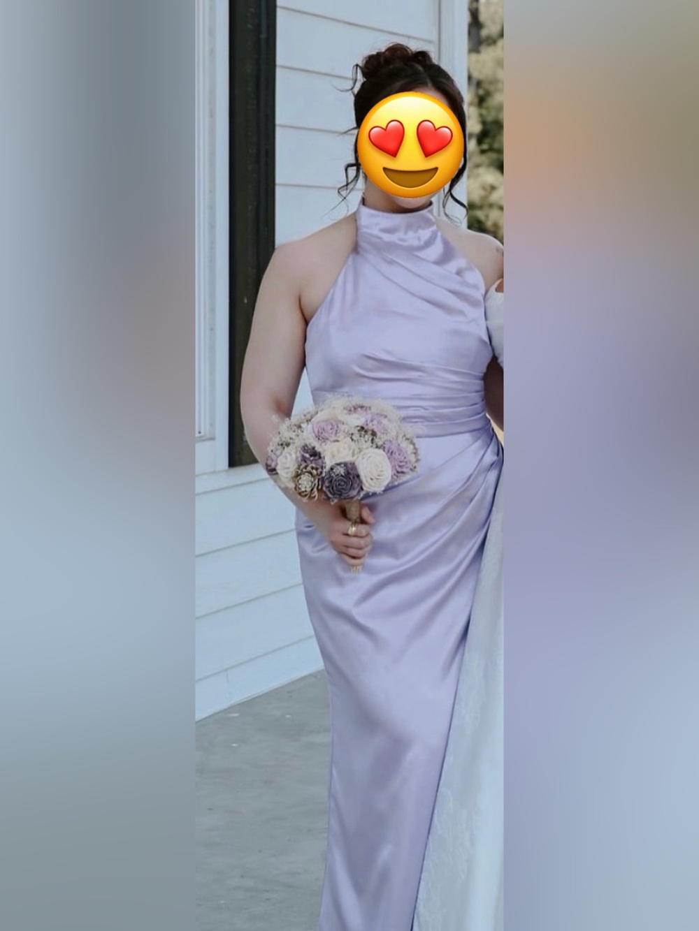 Azazie halter Satin Dress in Lilac
